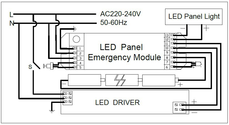 LED Panel Light Emergency Module Diagram