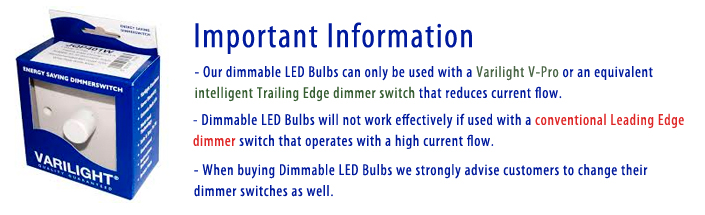 Important information regarding dimmable LED bulbs and spotlights