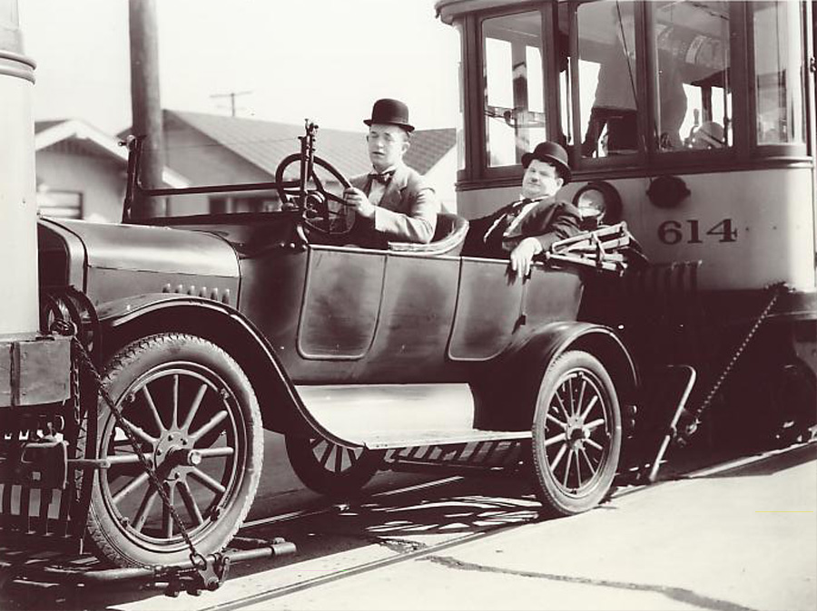 T Ford Model Old Car In Laurel And Hardy Comedy