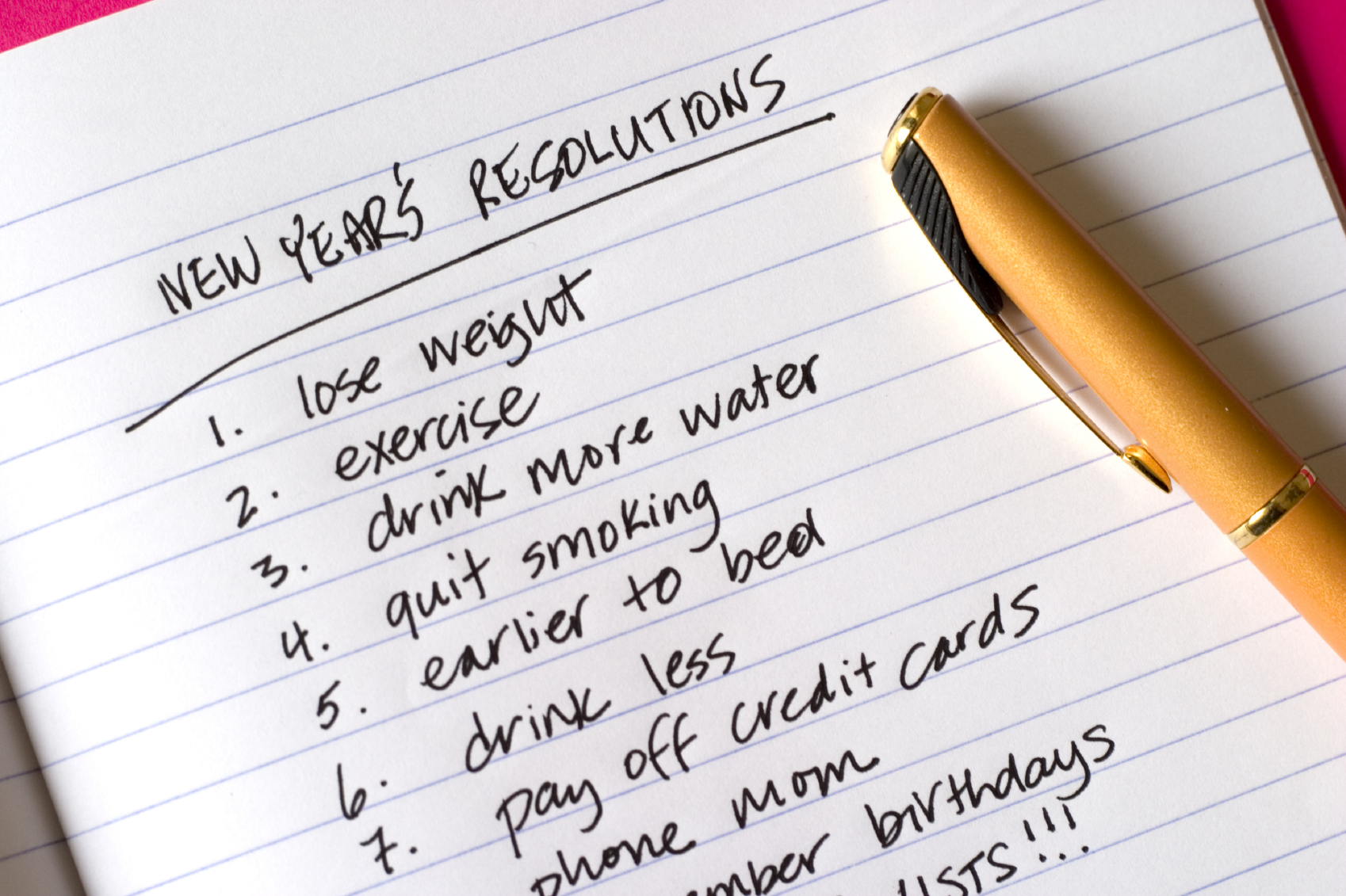 Ner Year's Resolutions List