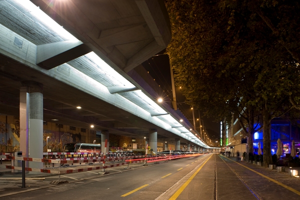 Hardbrücke Bridge in central Zurich, Switzerland