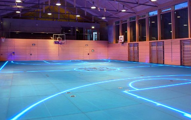 Glass Floor In A Gym Hall