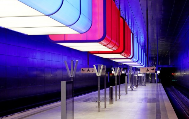 Hafencity Subway Station Receives Colourful LED Makeover