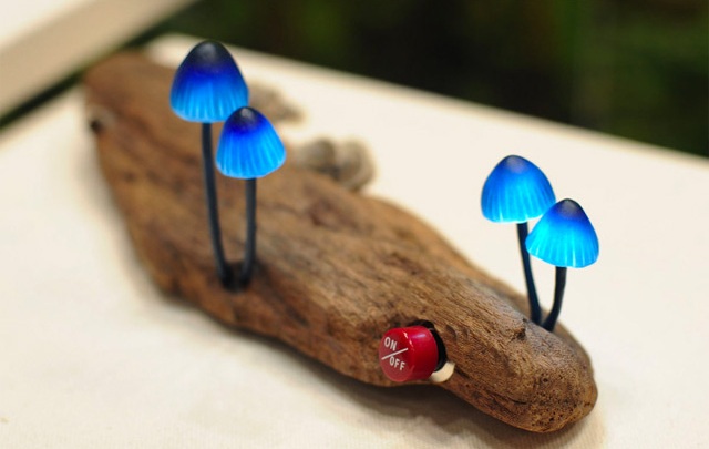 Blue LED Mushroom Lights