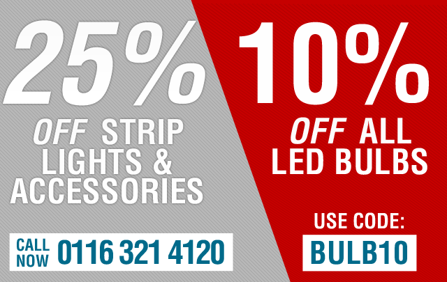 25% Off LED Strips & Accessories And 10% Off All LED Bulbs!