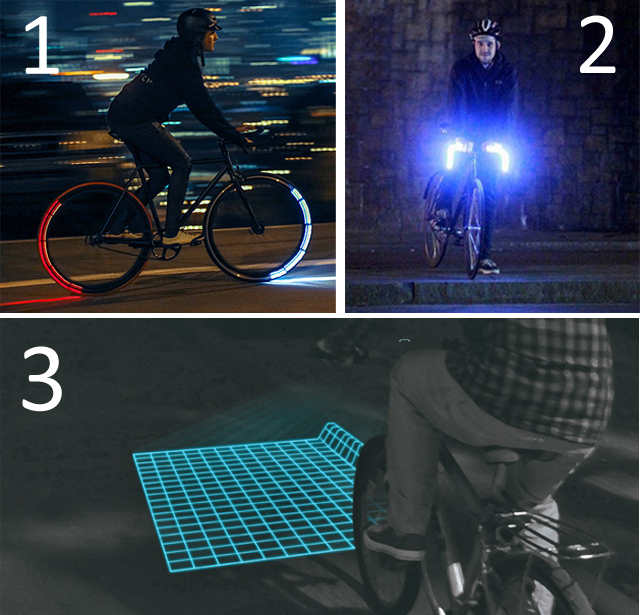 1. Revolights, 2. Glo-Bar, 3. Lumigrids