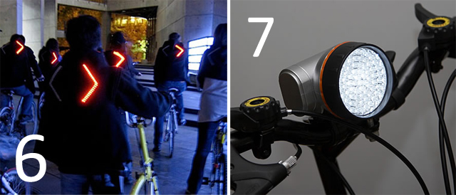 6. The Turn Signal Biking Jacket, 7. LED Bike Light