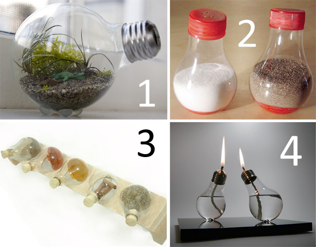 1 - Tiny Terrarium, 2 - Salt And Pepper Shakers, 3 - Spice Rack, 4 - Oil Lamp