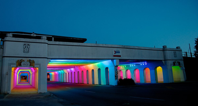 Abandoned Underpass Brought Back To Life With Colourful LED Lights