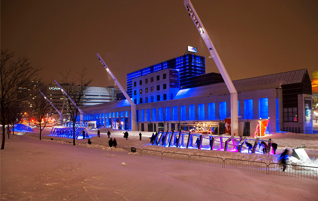 The Iceberg With Stunning LED Lights In Quebec, Montreal